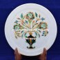 8" Marble Round Serving Plate Marquetry Real Fine Inlay Occasional Decor H5437