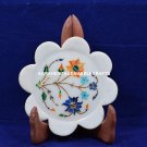 6" Marble Decoration Serving Dish Plate Rare Floral Inlay Kitchen Decor H5443A 6" Marble Decoration Serving Dish Plate Rare Floral Inlay Kitchen Decor H5443A