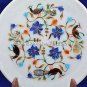 7" Marble Decorative Plate Mosaic Peacock Marquetry Inlaid Kitchen Decor H5454