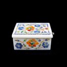 4"x3"x2" Marvelous Marble Jewelry Box Floral Hakik Inlay Decor Gifts Arts H5475