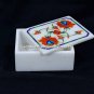 4"x3"x2" Gorgeous Marble Personalized Box Handmade Floral Valentine Decor H5486