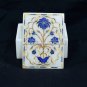 4"x3"x2" Lapis Marble Storage Jewelry Box Marquetry Inlay Gemstones Decor H5513