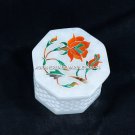 3"x3" Filligree Marble Jewelry Box Hakik Precious Inlay Stones Gift Decor H5515A