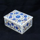 4"x3"x2" Beautiful Lapis Collectible Marble Earring Box Bedroom Art Decor H5519