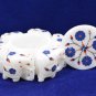 4"x4" Marble Lapis Floral Jewelry Box Elephant Arts Occasional Gift Decor H5542