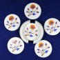 Marble Drinkware Coaster Set Hakik Floral Inlay Stones Kitchen Accessories H5561