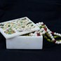 6"x4"x2" Modern Marble Earrings Stogare Box Abalone Inlaid Stones Decor H5471A