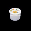 2"x1.5" Round Marble Box Hakik Floral Inlaid Arts Anniversary Gift Decor H5527