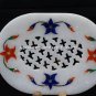 Designer Marble Soap Dish Decorative Inlay Floral Bathroom Accessories Art H5578