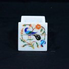 2"x2" Marble Square Plate Peacock Arts Beautiful Inlay Decor Special Gifts H5468