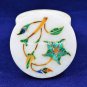 2"x1.5" Adornment Marble Trinket Box Malachite Floral Design Wedding Gift H5537