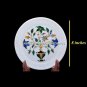 8" Marble Dish Plate Marquetry Multi Fine Inlay Kitchen Occasional Decor H5420
