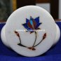 Mosaic Marble Coaster Set Precious Inlay Gemstone Fine Arts Kitchen Decor H5548