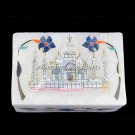 3"x2"x2" Marble Jewelry Decorative Box Tajmahal Replica Inlay Design Decor H5485