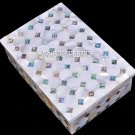 4"x3"x2" Attractive Marble Precious Pauashell Inlay Jewelry Trinket Box Gift Art