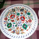 12" Marble Plate Handmade Real Semi Stone Inlaid High Quality Work Decor Gifts 12" Marble Plate Handmade Real Semi Stone Inlaid High Quality Work Decor Gifts