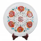 10" White Marble Round Plate Hakik Inlay Work Mosaic Collectible Art Home Decor 10" White Marble Round Plate Hakik Inlay Work Mosaic Collectible Art Home Decor