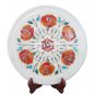 10" White Marble Round Plate Hakik Inlay Work Mosaic Collectible Art Home Decor