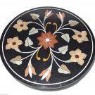 23" Black Marble Round Furniture Coffee Table Top Handmade Buds Gifts Home Decor