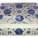 6"x4"x2" Marble Jewelry Cabinet Box Real Lapis Inlay Mosaic Work Gifts For Wife