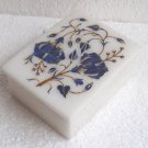4"x3"x2" Marble Jewelry Box Handmade Delonix Regia Flower Lapis Stone Decor Arts 4"x3"x2" Marble Jewelry Box Handmade Delonix Regia Flower Lapis Stone Decor Arts