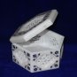 Marble Jewelry Trinket Box Lapis Lazuli Inlaid Semi Precious Collectible Gifts
