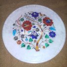 12" Marble Round Plate Rare Mosaic Floral Marquetry Work Home Kitchen Decor Gift 12" Marble Round Plate Rare Mosaic Floral Marquetry Work Home Kitchen Decor Gift