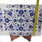Marble Serving Dish Plate Real Lapis Stone Marquetry Floral Art Deco Gifts