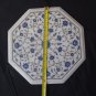 Marble Table Top Eid Exclusive White Lapis Lazuli Dining Pietra Dura Handmade