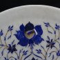 12" Decorative Marble Plate Floral Mosaic Lapis lazuli Marquetry Pietra Dura Art