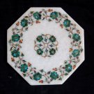 9" Marble Plate Malachite Tile Floral Design Inlaid Marquetry Gems Decor Gifts 9" Marble Plate Malachite Tile Floral Design Inlaid Marquetry Gems Decor Gifts