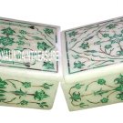 Set of 2 Marble Jewelry Box Cabinet Real Stone Malachite Marquetry Gifts Work Set of 2 Marble Jewelry Box Cabinet Real Stone Malachite Marquetry Gifts Work