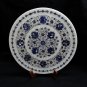 14" Rare Lapis Lazuli Marble Plate Pietra Dura Floral Marquetry Home Decor Gifts