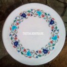 12" Marble Round Plate Rare Stone Marquetry Art Inlay Mosaic Table Decor Gifts