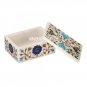 4"x3''x2'' White Marble Rectangle Jewelry Box Floral Mosaic Special Gifts Decor