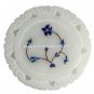 5" Marble Coaster Round Plate Lapis Lazuli Inlay Handmade Work Decor Gift  E05