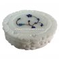 5" Marble Coaster Round Plate Lapis Lazuli Inlay Handmade Work Decor Gift  E05