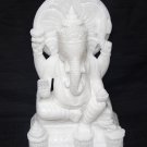 6" WHITE MARBLE GANESH GANESHA SCULPTURE STATUE FIGURINE HANDMADE