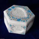 5"x5"x3" Marble Jewelry Box Handmade Turquoise Heart Shaped Eid Exclusive Gifts 5"x5"x3" Marble Jewelry Box Handmade Turquoise Heart Shaped Eid Exclusive Gifts