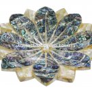 Fine Marble Dry Fruit Bowl Pauashell Abalone Inlaid Pietradure Kitichen H1423