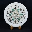 8" Intregrate Marble Kishti Plate Malachite Filligree Inlay Kitchen Decor H5411 8" Intregrate Marble Kishti Plate Malachite Filligree Inlay Kitchen Decor H5411