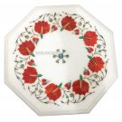 12" White Marble Coffee Table Top Carnelian Marquetry Inlay Work Special Gift 12" White Marble Coffee Table Top Carnelian Marquetry Inlay Work Special Gift