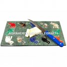 12"x8" Green Marble Cheess Board/Platter Elephant Inlay Art Kitchen Decor M078