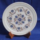 8" Decorative White Marble Plate Semi Precious Hakik Inlay Arts Handmade Gifts 8" Decorative White Marble Plate Semi Precious Hakik Inlay Arts Handmade Gifts
