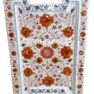 12"x18" Marble Serving Tray Plate Rare Carnelian Inlay Floral Mosaic Table Decor