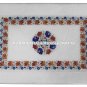Marble Serving Tray Plate Hakik Stone Floral Inlay Pietra Dura Home Decor H1407