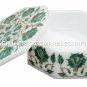 Decorative Marble Jewelry Box Malachite Inlaid Floral Arts Handmade Gift H1888