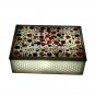 Lattice Marble Personalized Jewelry Box for Girl Beautiful Floral Inlay Art M086