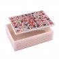Lattice Marble Personalized Jewelry Box for Girl Beautiful Floral Inlay Art M086