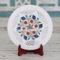 12" Grill Marble Serving Round Dish Plate Lapis Hakik Precious Inlay Decor H4636